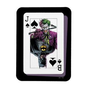 Joker och Batman Spader Spelkort Illustration Magnet