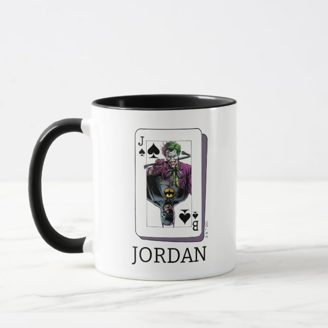 Joker och Batman Spader Spelkort Illustration Mugg (Vänster)