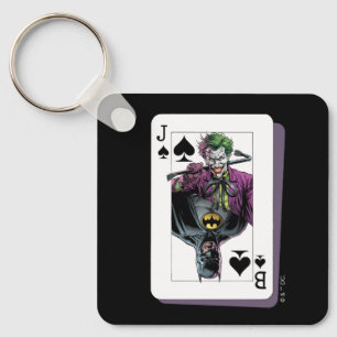 Joker och Batman Spader Spelkort Illustration Nyckelring