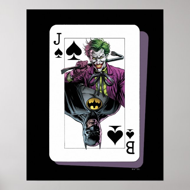 Joker och Batman Spader Spelkort Illustration Poster (Framsidan)