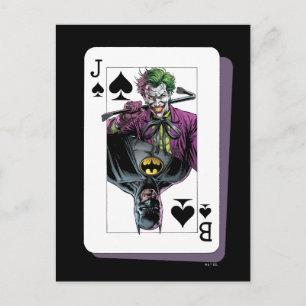 Joker och Batman Spader Spelkort Illustration Vykort