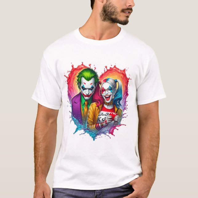 Joker och Harlekin  T Shirt (Framsida)