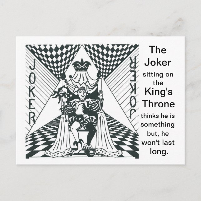 Joker på Kung Throne - Vykort (Framsida)