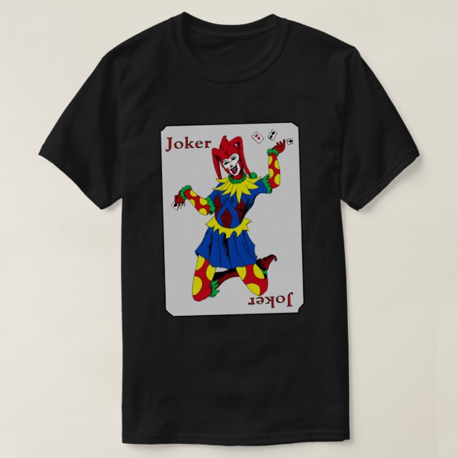 Joker som leker kortet t-shirt (Design framsida)