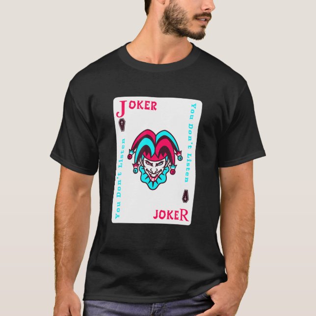 Joker Spelkort Aesthetic Jester T Shirt (Framsida)