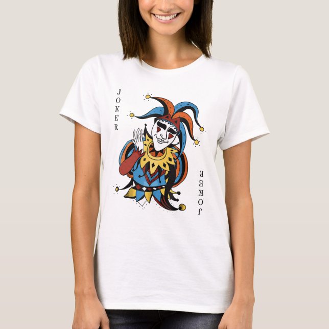 Joker-spelkort Halloween-kostym T Shirt (Framsida)