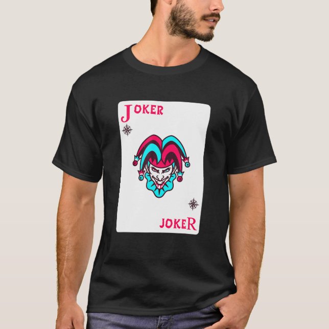 Joker-spelkort, stressad Jester T Shirt (Framsida)