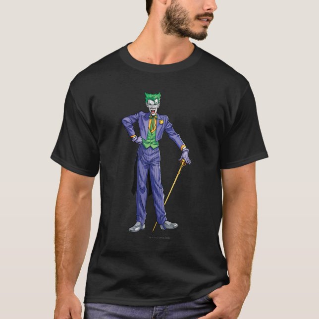 Joker står med Käpp Tee Shirt (Framsida)