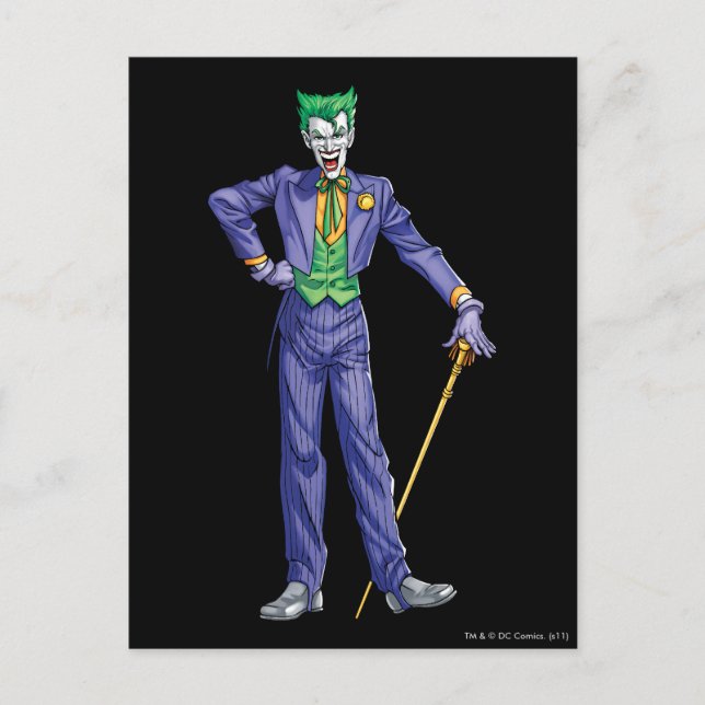 Joker står med Käpp Vykort (Framsida)