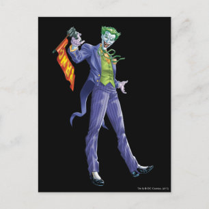 Joker står med pistol vykort