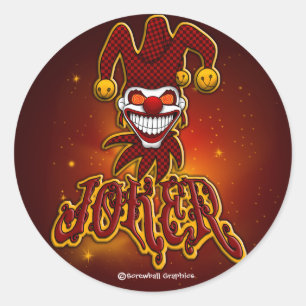 Joker Stickers Runt Klistermärke