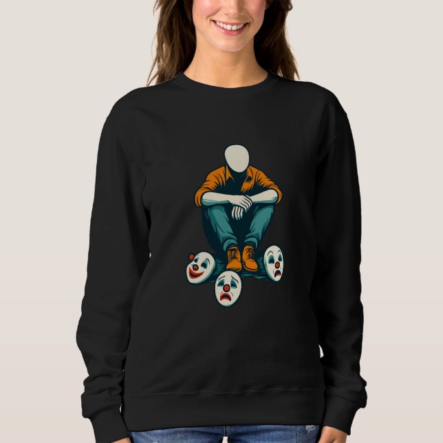 Joker Style Multi-Ansikts Hoodie Psykedelisk Mode T Shirt (Framsida)