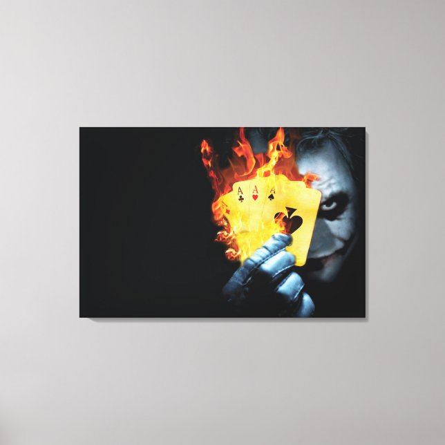 joker tecknad Premium lindad canvas (glans) (Framsida)