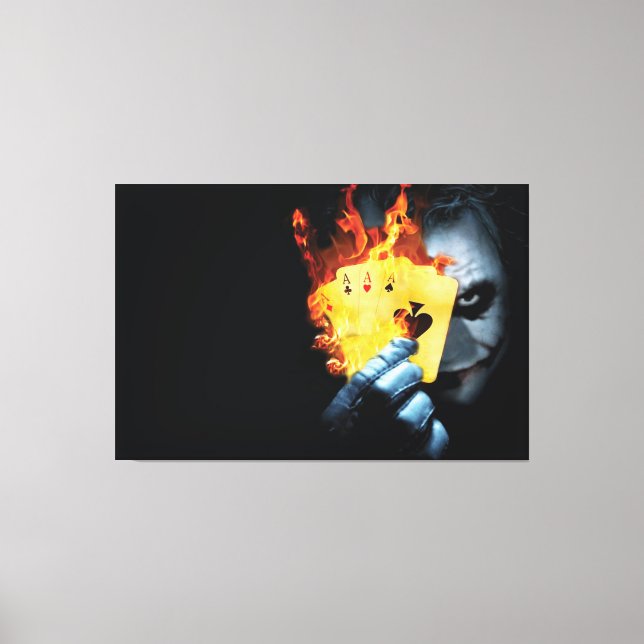 Joker tecknad Premium Wrapped Canvas (glapp) (Framsida)