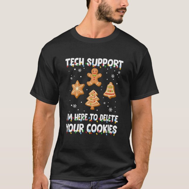 Jokerjul för stöd för Cookies Eater Computer Tech- T Shirt (Framsida)