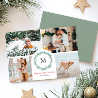 Jokerkort för Monogram-andedräkt Julkort