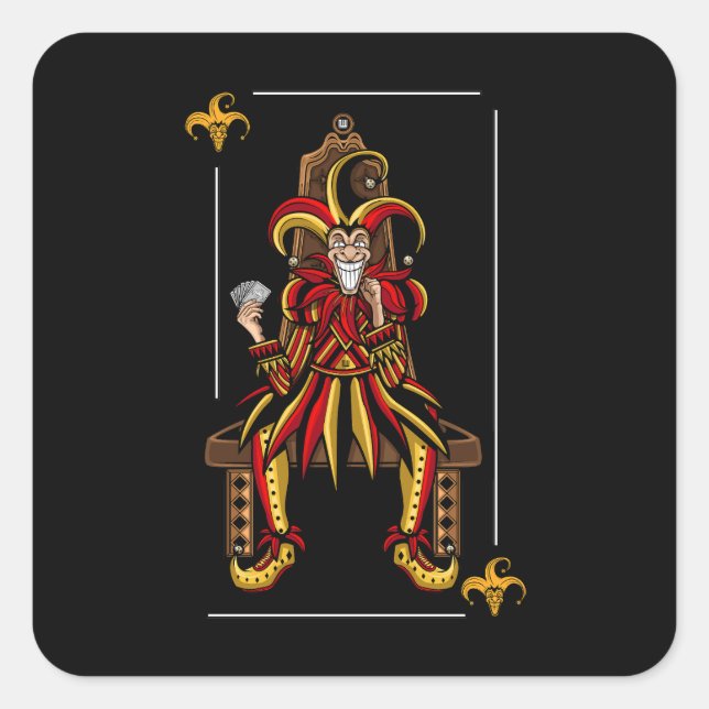 Jokers Vild Fyrkantigt Klistermärke (Framsida)