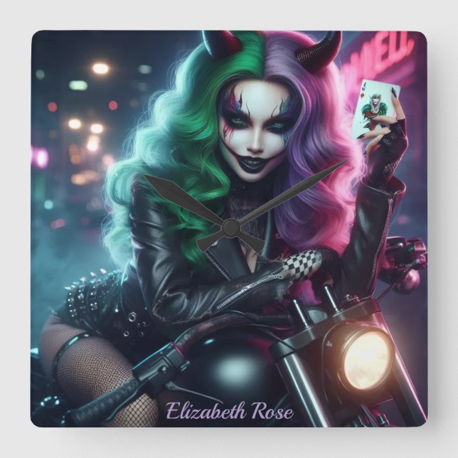 Joker's Wild Fyrkantig Klocka (Framsida)