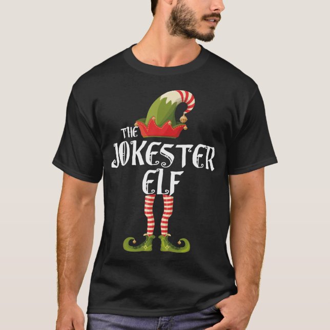 Jokester elf-familjens matchande jul t shirt (Framsida)
