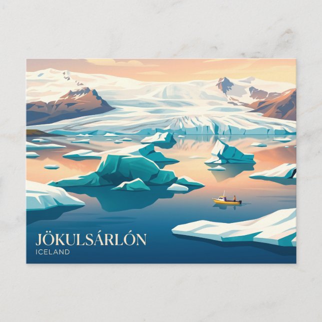 Jökulsárlón glaciär lagun Island Vykort (Framsida)