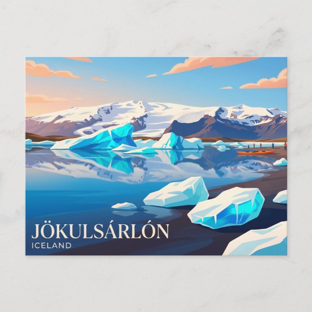 Jökulsárlón glaciär lagun Island Vykort (Framsida)