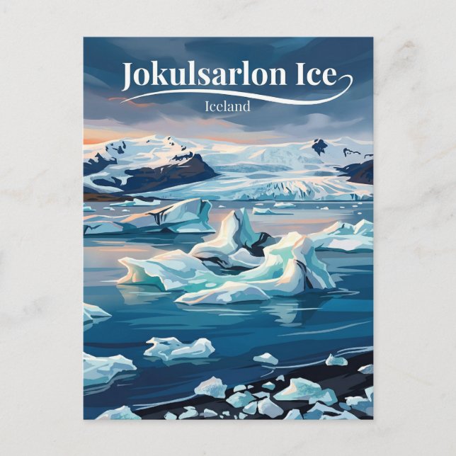 Jökulsárlón Glaciärlagunen Island Vykort (Framsida)