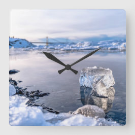 Jökulsárlón Glacier Lagoon Iceberg Fyrkantig Klocka