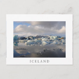Jokulsarlon glacier sjö, Island, vitt vykort