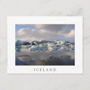 Jokulsarlon glacier sjö, Island, vitt vykort