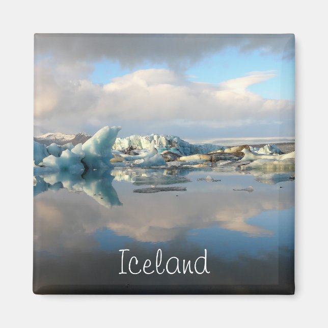 Jokulsarlon iceberg sjö reflexionsmagnet magnet (Framsidan)