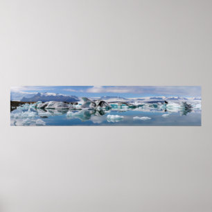 Jokulsarlon is- sjö i islandpanorama poster
