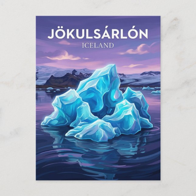 Jökulsárlón Island Vykort (Framsida)