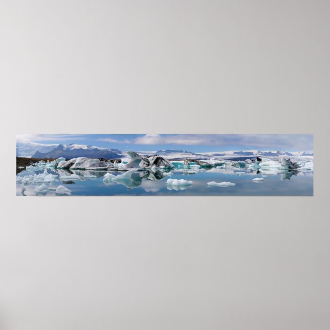 Jokulsarlon Sjö i Islandet Panorama Poster (Framsidan)