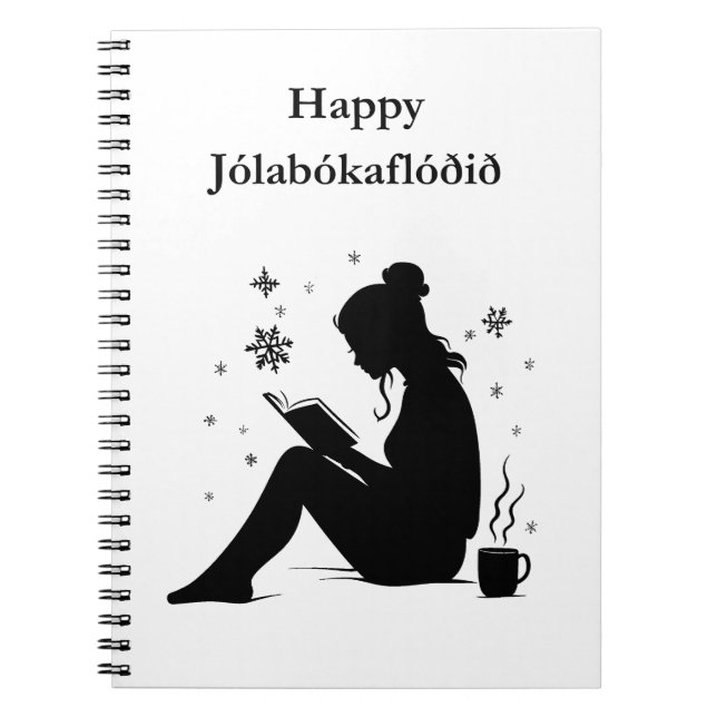Jolabokaflod - Island Bok Flood Anteckningsbok (Framsidan)