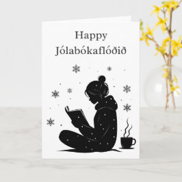 Jólabókaflóð – Isländska bokfloden, anpassad gåva Kort