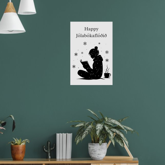Jólabókaflóð – Isländska bokfloden, Posterpresent Poster (Vardagsrum 1)