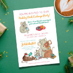 Jolabokaflod jul Bok Exchange Inbjudningar<br><div class="desc">Höj helgdag med vår Jolabokaflod-temade partiinbjudan, och fånga kärnan i denna hjärtskärande isländska tradition! Med den här inbjudan, som läggs till med charmerande vattenfärgbilder av möss som byter bokar, anges perfektens ton för en festlig börssamling i bok. De trevliga scenerna från möss som omger läsglädjen väcker en känsla av smak...</div>