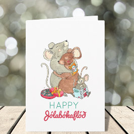 Jolabokaflod jul Mice Helgdag Kort