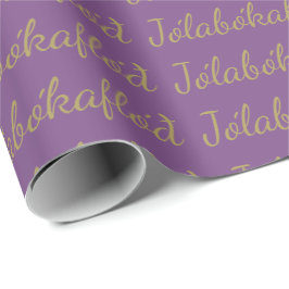Jólabókaflóð Lila jul Bok-översvämning Presentpapper