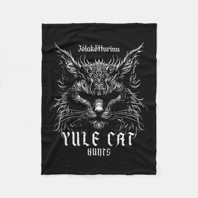 Jólakötturinn jul Yule Cat Hunts Fleecefilt (Framsidan)