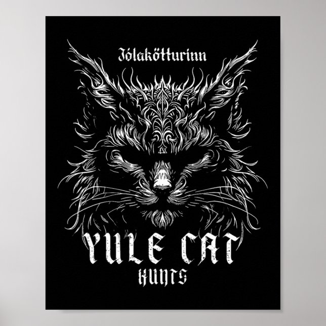 Jólakötturinn jul Yule Cat Hunts Poster (Framsidan)