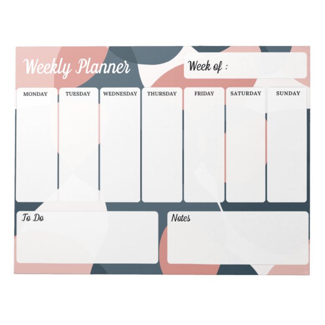 Joli Bloc-note Weekly Planner Moderne Minimaliste Anteckningsblock (Framsida)