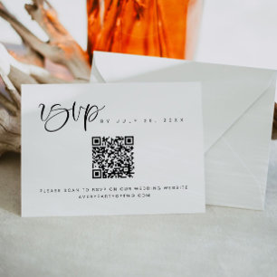 JOLIE Boho Modern Minimalist QR Code Bröllop OSA Inbjudningar