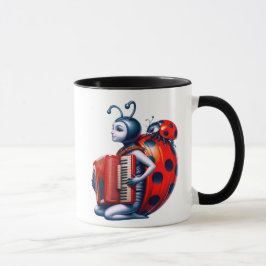 Jolie coccinelle et son accordéon mugg
