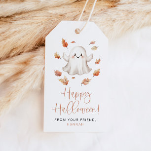 JOLIE Cute Ghost Höst löv Happy halloween Treat Presentetikett