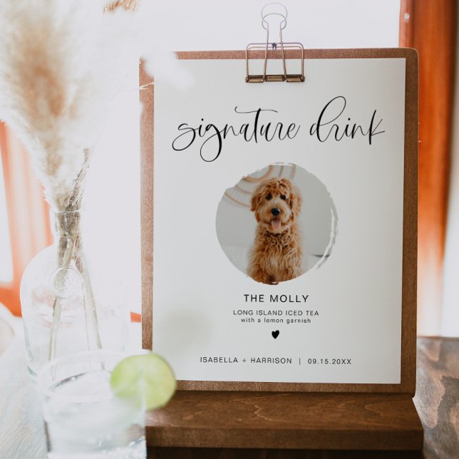 JOLIE Minimal Boho 1 Foto Husdjur Signaturdryck Poster (Skapare uppladdad)