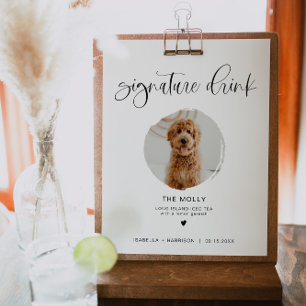 JOLIE Minimal Boho 1 Photo Pet Namnteckning Drink Poster