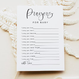 JOLIE Minimal Prayers for Baby Advice Card-spel Inbjudningar