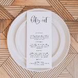 JOLIE Minimalist Bohemian Simple Menu Meny<br><div class="desc">Den här menyn har ett sött, handskrivet typsnitt för bohemiskan och modern minimalistisk design. Den enkla kombinationen svart och vitt färg gör det till ett tillägg till perfekten i alla händelser. Använda den här menyn för din bröllopsmottagning, möhippa, pension party etc. Redigera *de flesta formuleringar för att uppfylla dina behov....</div>