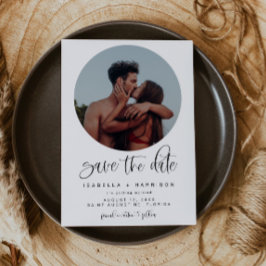 JOLIE Minimalist Boho Rund Foto Spara Datumet Inbjudningar